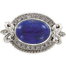 14K Yellow Gold Lapis & Diamond Broochyellow 