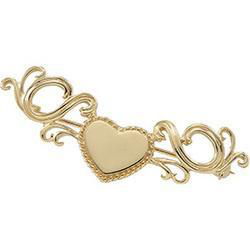 14K Yellow Gold Heart Broochyellow 