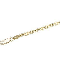 14K Yellow Gold Diamond Cut Cable Chain - 7 inchesyellow 