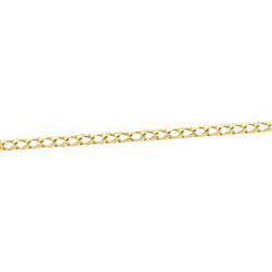 14K Yellow Gold Solid Curb Chain - 7 inchesyellow 