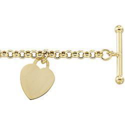 14K Yellow Gold Bracelet With Heart - 7 inchesyellow 