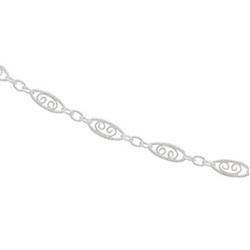 Sterling Silver Filigree Scroll Chain - 7 inchessterling 