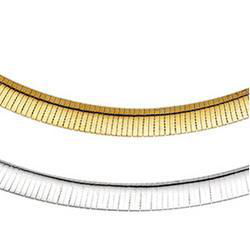 14K Two Tone Gold Reversible Omega Chain - 7 inchestwo 