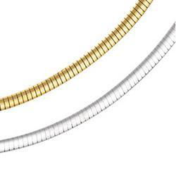 14K Two Tone Gold Reversible Omega Chain - 7 inchestwo 