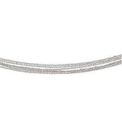 14K White Gold Sparkling Singapore 6 Strand Bracelet - 07.50 incheswhite 