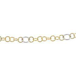 14K Two Tone Gold Link Chain - 07.50 inchestwo 