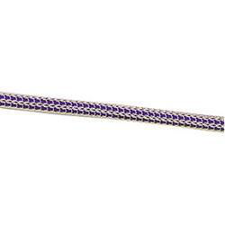 Sterling Silver Purple Rubber Cord In Mesh Chain - 7.25 inchessterling 