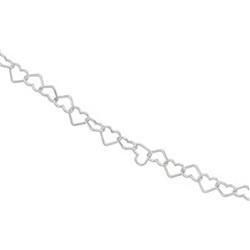 Sterling Silver Heart Link Chain - 7.25 inchessterling 