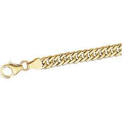 14K Yellow Gold Hollow Double Curb Bracelet - 7 inchesyellow 