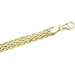 14K Yellow Gold Hollow Flat Wheat Chain - 7 inchesyellow 