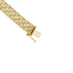 14K Yellow Gold Hollow Bismark Bracelet - 7 inchesyellow 