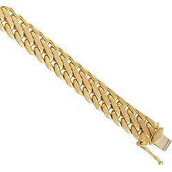 14K Yellow Gold Hollow Satin Sanduza Bracelet - 7 inchesyellow 