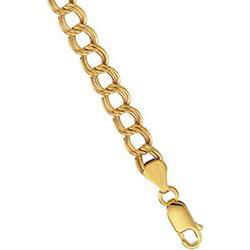 14K Yellow Gold Hollow Charm Bracelet - 7 inchesyellow 