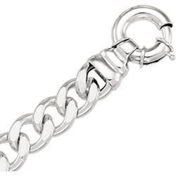 Sterling Silver Solid Curb Link Bracelet - 7.5 inchessterling 