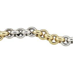 14K Yellow Gold Hollow Handmade Chain Two Tone - 8 inchesyellow 