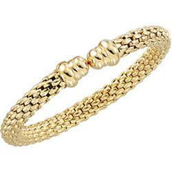 14K Yellow Gold Hollow Bangle Bracelet - 7.5 inchesyellow 