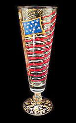 America's Flag Design - Hand Painted -  Pilsner - 10 oz.america 