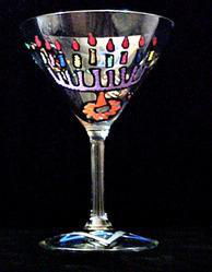 Hanukkah Happiness Design - Hand Painted -Grande Martini - 10 oz.hanukkah 