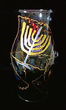 Jewish Fantasy Design - Hand Painted - 11 inch Hurricane Shade