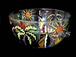 Kismet Cruise Design - Hand Painted - Serving Bowl - 8 inch diameterkismet 