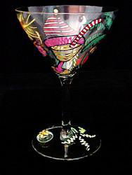 Caribbean Excitement Design - Hand Painted - Grande Martini - 10 oz.caribbean 