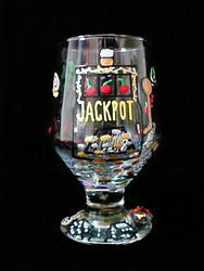 Casino Magic Slots Design  - Hand Painted - High Ball - All Purpose Glass - 10.5 oz.casino 