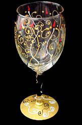 Celebration Design - Hand Painted - Grande Wine - 16 oz..celebration 