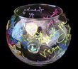 Colorful Thanks Design - Hand Painted - 19 oz. Bubble Ball with candle