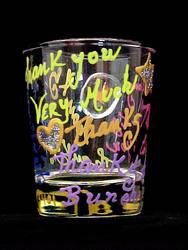 Colorful Thanks Design - Hand Painted - Collectible Shot Glass - 2 oz.colorful 