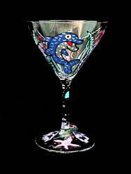 Dazzling Dolphin Design - Hand Painted - Martini - 7.5 oz.dazzling 