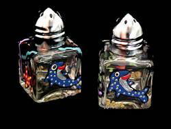 Dazzling Dolphin Design - Hand Painted - Mini Salt & Pepper,.5 oz., Set of 2dazzling 