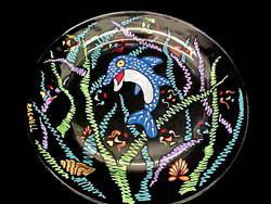 Dazzling Dolphin Design - Hand Painted - Dinner/Display Plate - 10 inch diameterdazzling 