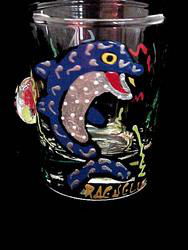 Dazzling Dolphin Design - Hand Painted - Collectible Shot Glass - 2 oz.dazzling 