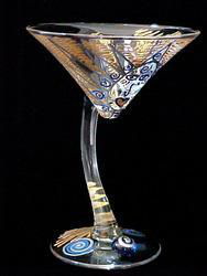 Egyptian Princess Design - Hand Painted - Sexy Martini - 7 oz. (curved stem)egyptian 