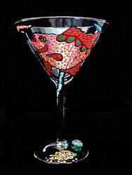 Fantasy Fish Design - Hand Painted - Grande Martini - 10 oz.fantasy 