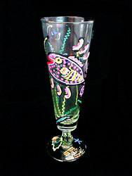 Fantasy Fish Design - Hand Painted - Pilsner - 10 oz.fantasy 