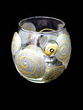 Gleaming Circles Design - Hand Painted -5 oz. Votive with candle
