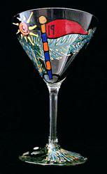 Golf - 19th Hole Design - Hand Painted - Martini - 7.5 oz.golf 