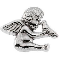 14K White Gold Angel With Holy Spirit Lapel Pinwhite 