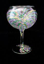 Mardi Gras Fireworks Design - Hand Painted - Goblet - 12.5 oz.mardi 