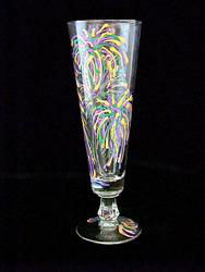 Mardi Gras Fireworks Design - Hand Painted - Pilsner - 10 oz.mardi 