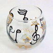Musical Stars Design - Hand Painted - 5 oz. Votive with candle