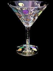 One Martini...Two Martini... Design - Hand Painted - Grande Martini - 10 oz.martini 