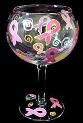 Pretty in Pink Design - Hand Painted - Grande Goblet - 17.5 oz.pretty 