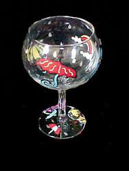 Raindrops & Rainbows Design - Hand Painted - Goblet - 12.5 oz.raindrops 