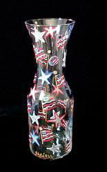 Stars & Stripes Design - Hand Painted - Carafe - 1 Literstars 