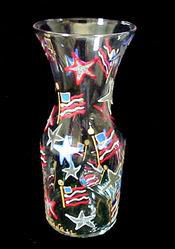 Stars & Stripes Design - Hand Painted - Carafe - .5 Literstars 