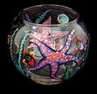 Stars of the Sea Design - Hand Painted - 19 oz. Bubble Ball with candle