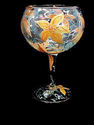 Sunflower Majesty Design - Hand Painted - Goblet - 12.5 oz.sunflower 