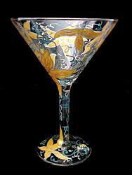 Sunflower Majesty Design - Hand Painted - Grande Martini - 10 oz.sunflower 